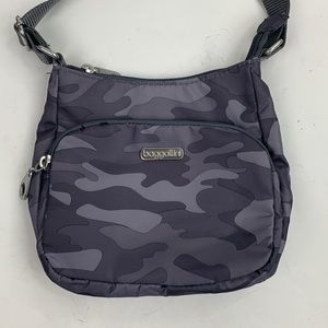 Baggallini Gray Camouflage Nylon Crossbody Bag Zip Closure Pockets New NWOT